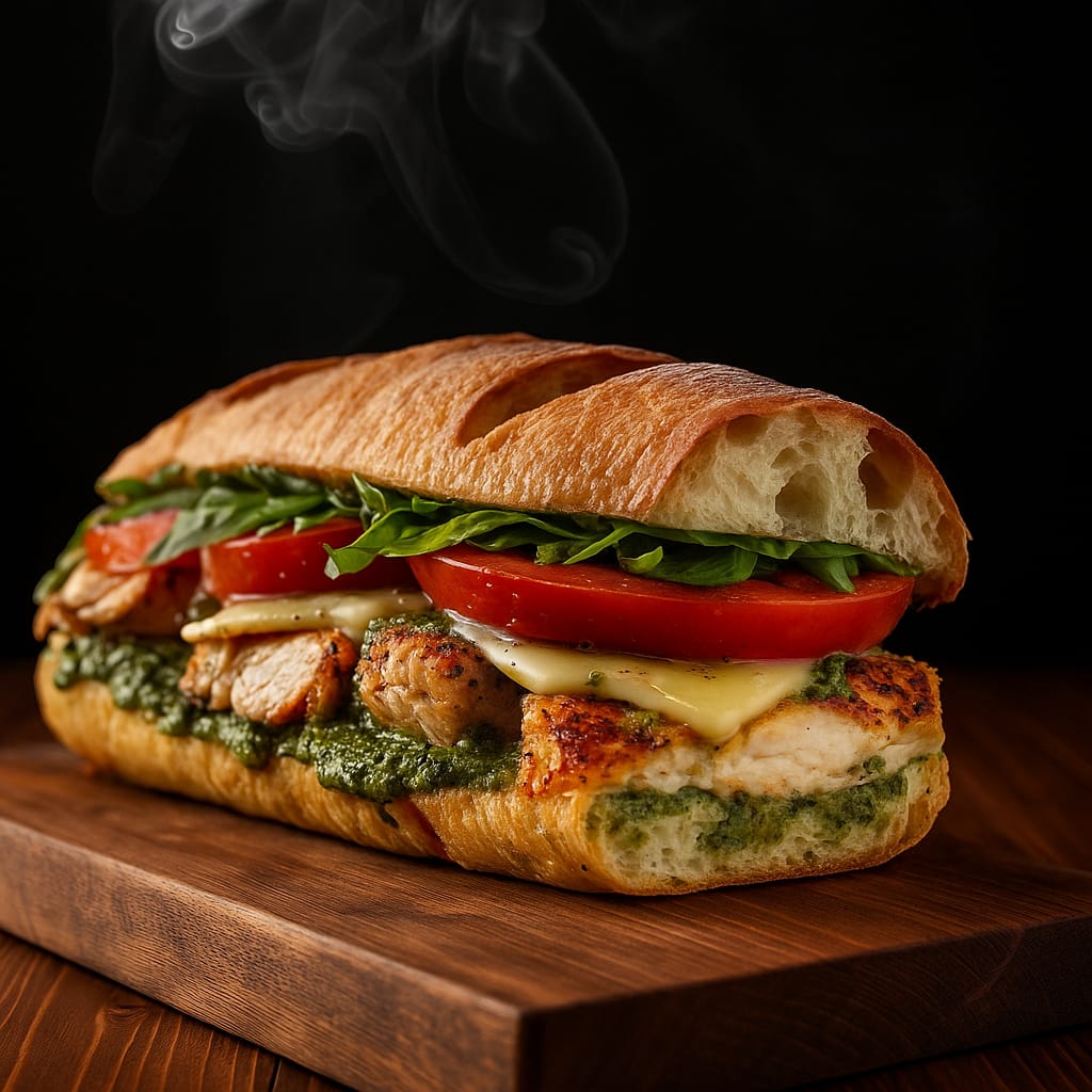 Sándwich de Pollo al Pesto